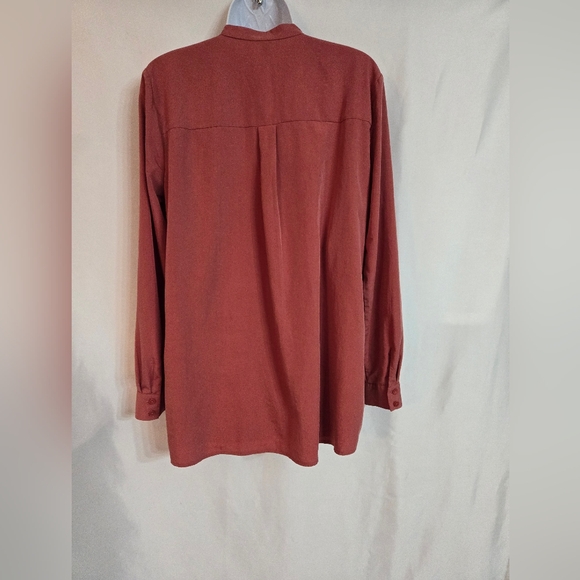 Eileen Fisher Salmon Color Soft Fall Button Up Shirt - Picture 2 of 9